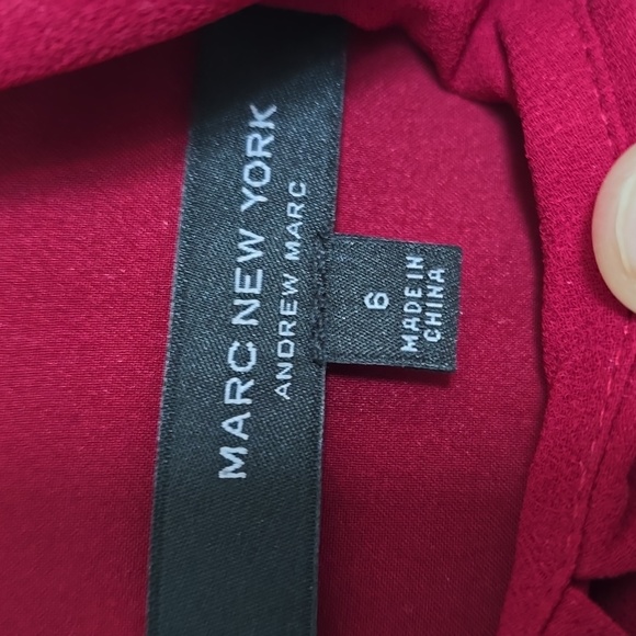 Andrew Marc New York Maroon Dress with Jeweled Collar - Picture 6 of 6